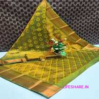 Kanchipuram silk saree (peacock feather pattern)