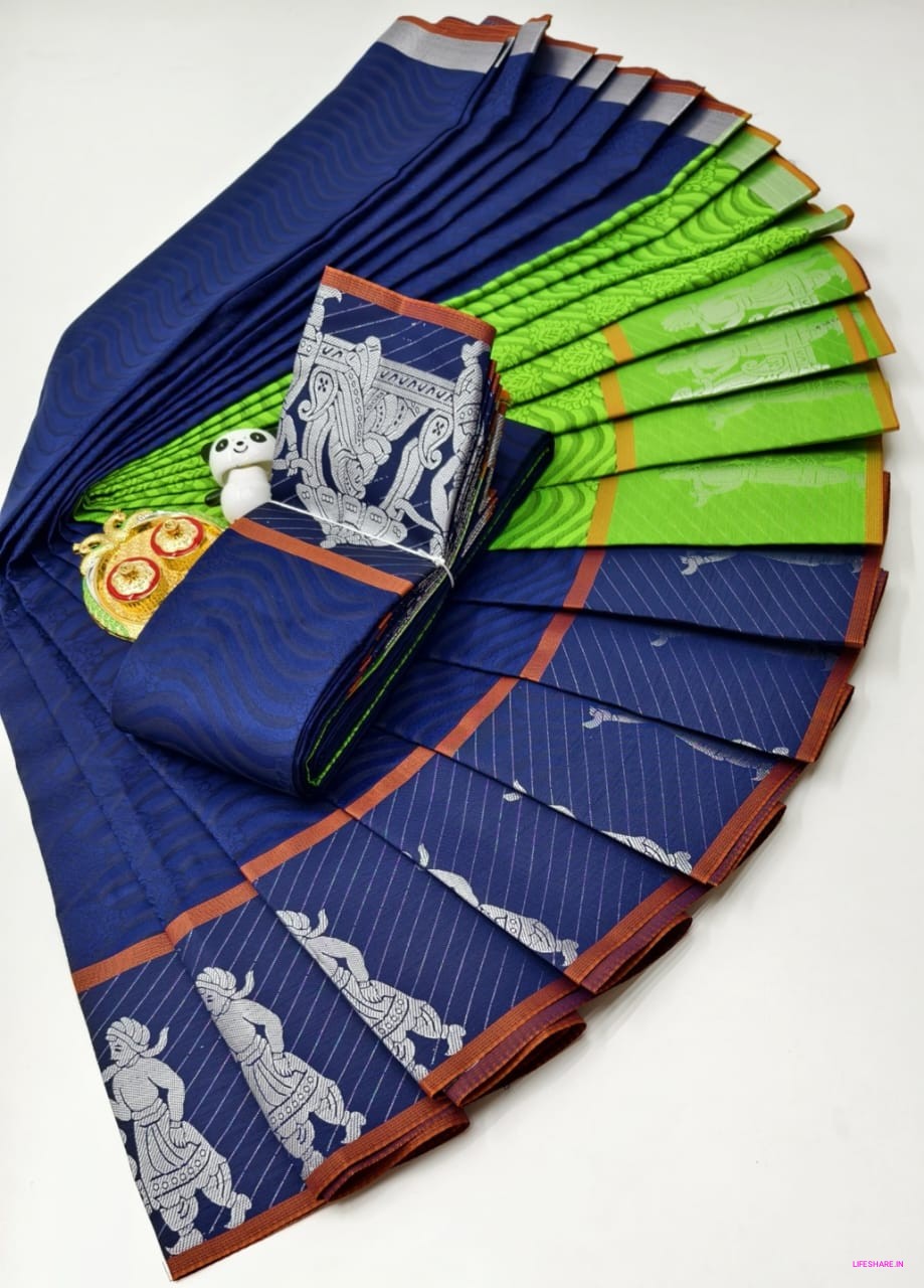 Poonthamil saree (dark royal blue)
