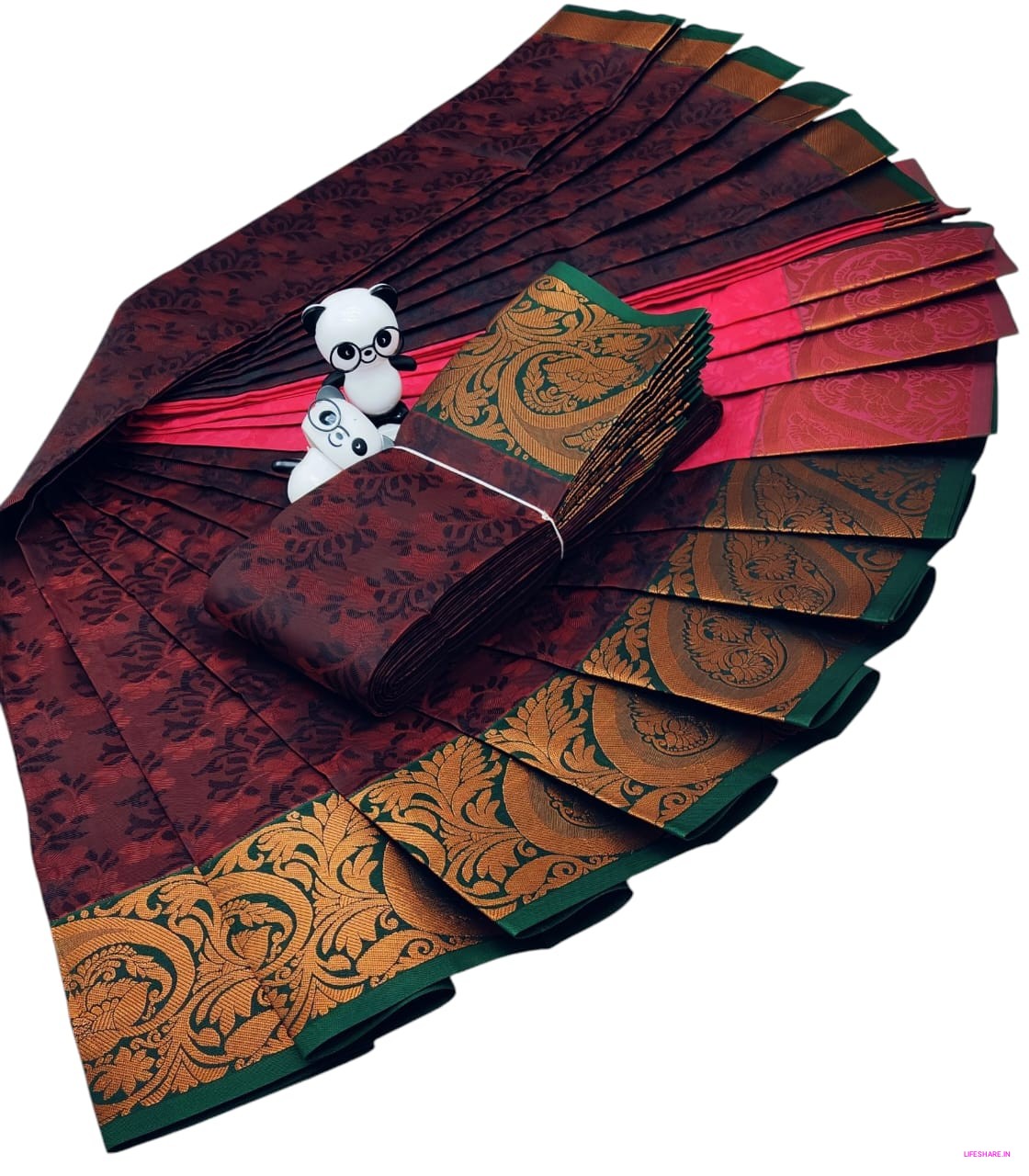 Poonthamil saree (jamun black with pink)