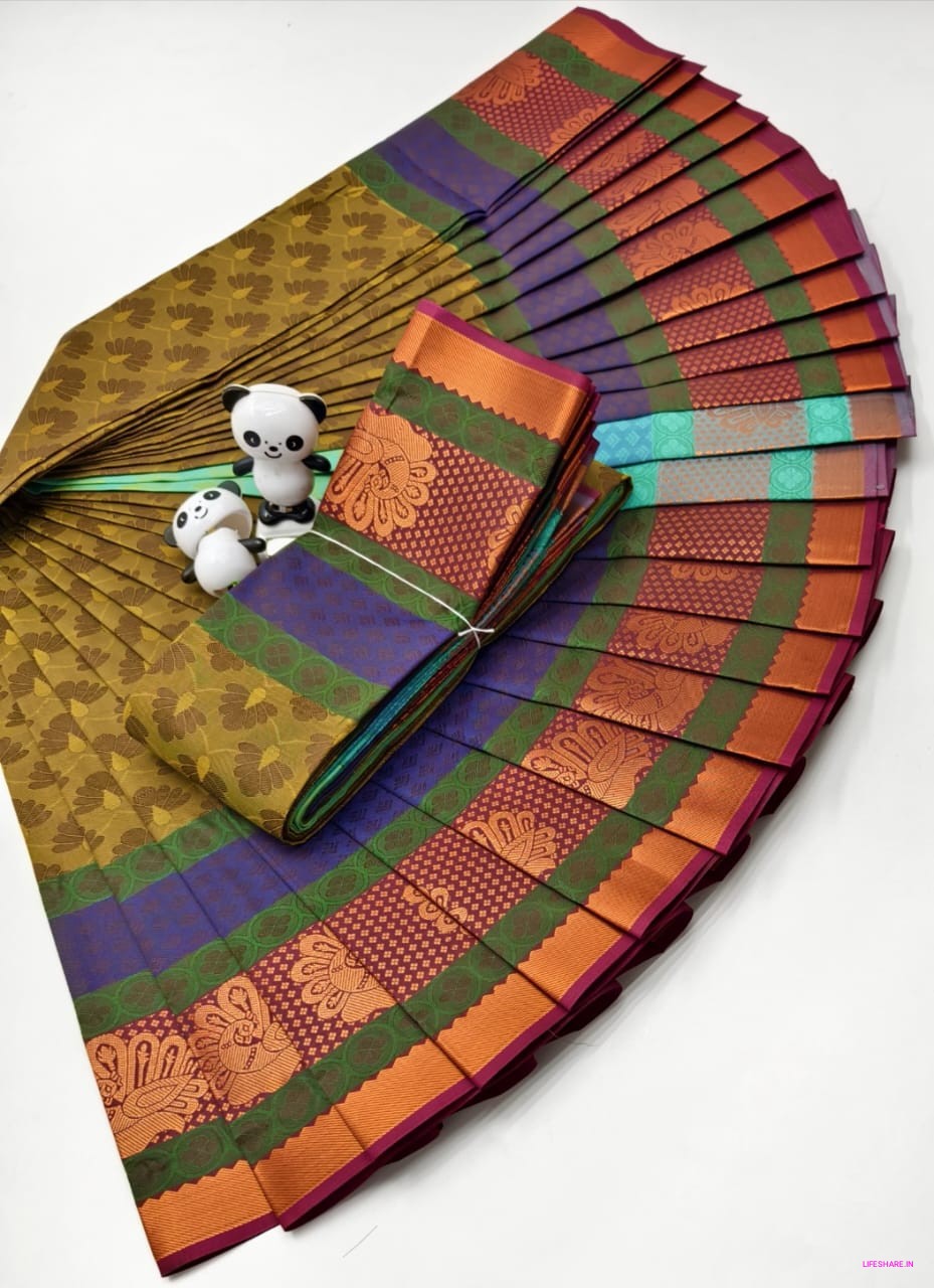 Poonthamil saree (mustard)