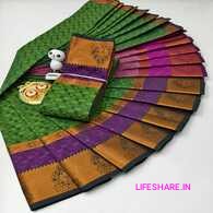 Poonthamil saree(dark green)