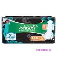 Whisper Bindazzz Nights Sanitary Pads - XXXL